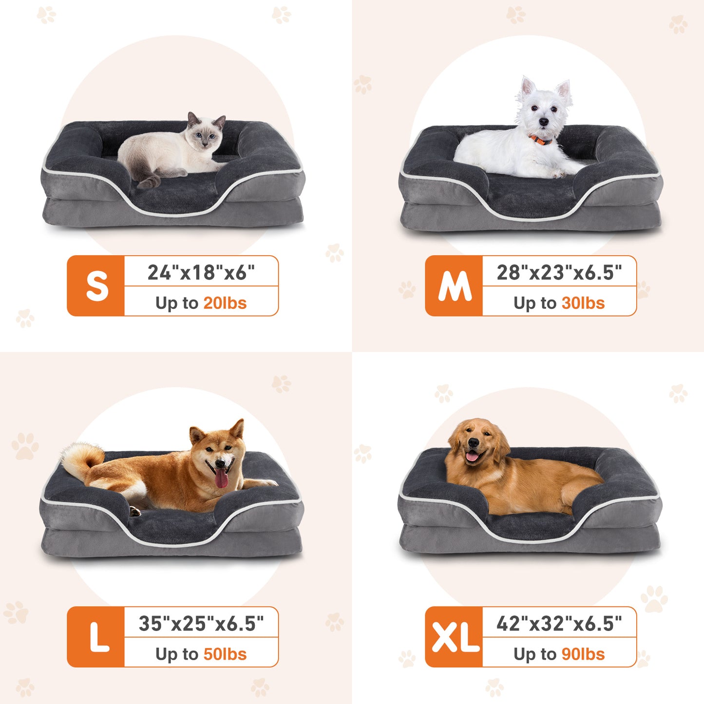 Premium Memory Foam Pet Bed for Dogs & Cats-Washable, Ultimate Comfort & Support