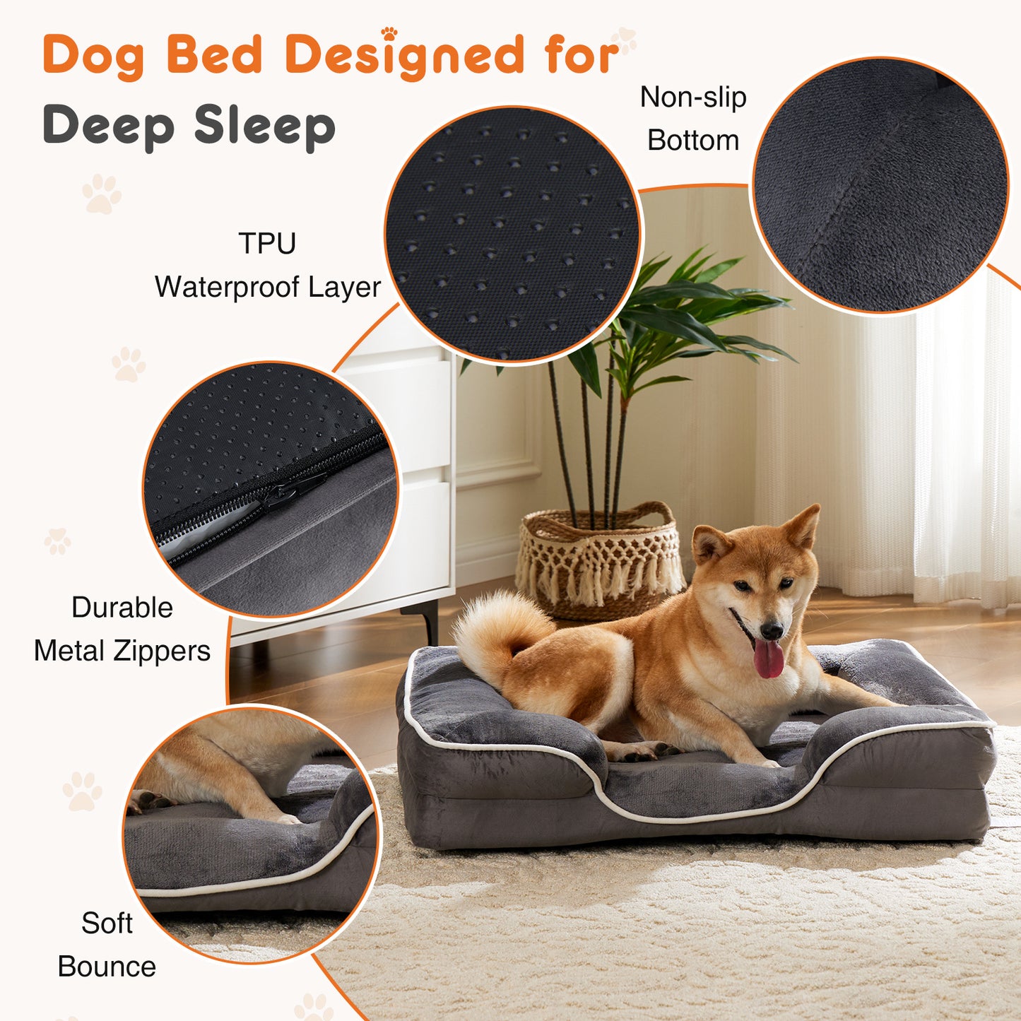 Premium Memory Foam Pet Bed for Dogs & Cats-Washable, Ultimate Comfort & Support